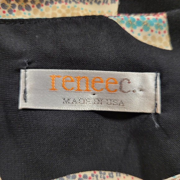 Renee C*Womens Small Dress*Sleeveless*Midi*USA Made*Black*Pink*Blue* - Picture 5 of 6